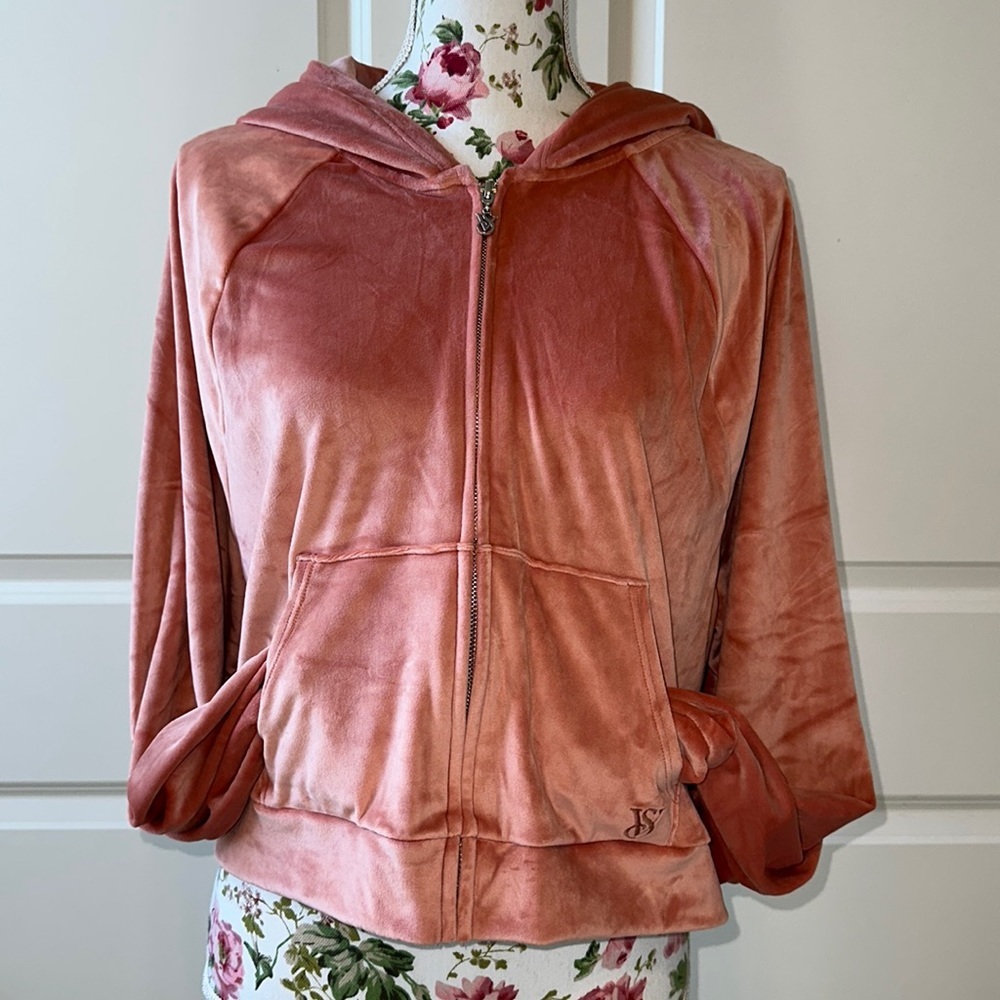 Victoria secret cropped zip up hoodie Velvet Coral
